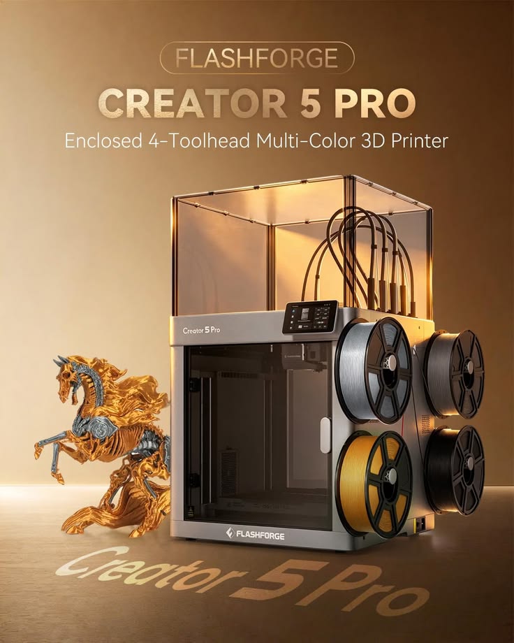 Flashforge Creator 5 Pro – Impressora 3D Multicolor e Multimaterial
